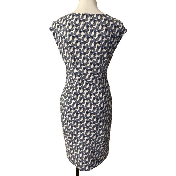 Boden Dress 8 Cap Sleeve Blue Ivory Pineapples Cotton Casual Pullover Washable - Picture 5 of 15